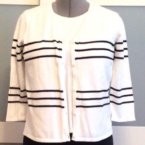 NWT Vintage Norton McNaughton Cardigan with White Inset